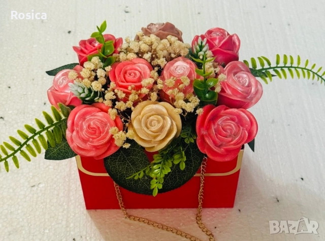 Сапунени цветя, снимка 2 - Подаръци за кръщене - 51537682