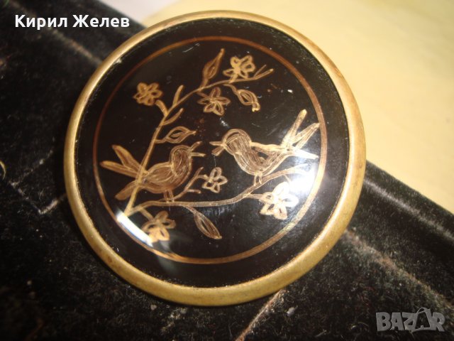 СТАРА РИСУВАНА ЕМАЙЛИРАНА РЯДКА БРОШКА АРТ-ЗНАЧКА ПТИЧКИ 24446, снимка 9 - Антикварни и старинни предмети - 33962662