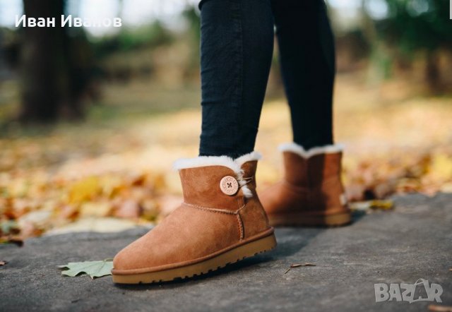 боти  UGG Mini Bailey Button II 1016422   номер 41-42, снимка 3 - Дамски боти - 35413098
