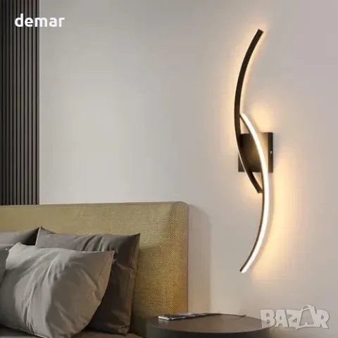 Черен LED аплик Comely, 80 см, 27 W, топла светлина 3000 K, снимка 2 - Други стоки за дома - 56011785