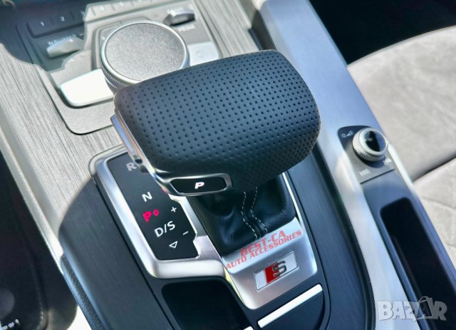 Капаче за скоростен лост автоматик Ауди / Audi A4 A5 B9, Q5 FY, Q7 4M перфорирана черна кожа, снимка 7 - Аксесоари и консумативи - 42415492