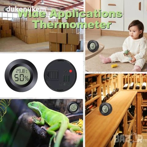 6 бр. Мини хигрометър с термометър за вътрешна употреба, снимка 3 - Друга електроника - 53188231