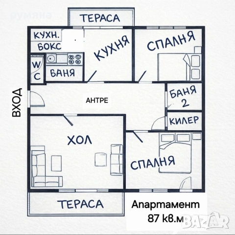 Продавам 3 стаен кв Изгрев реални квадрати 87кв.м 