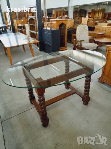 Бутикова Маса-Дърворезба и Стъкло-внос от Германия!, снимка 2 - Маси - 42177827