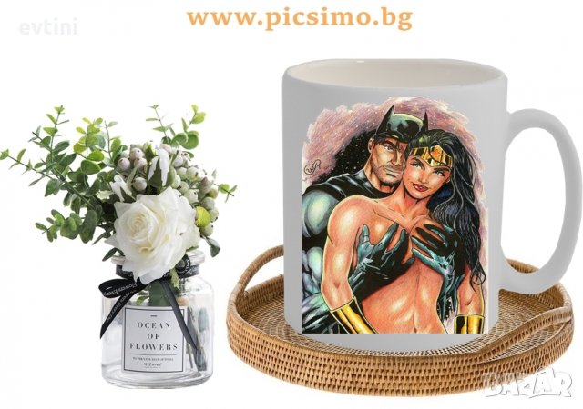 Бяла керамична чаша с щампа, снимка 5 - Чаши - 29885807