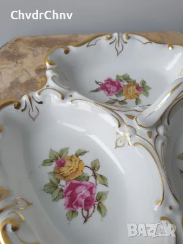 Reichenbach GDR-Henneberg Jlmenau/2бр стара немска порцеланова чиния-тройка/поднос за сладки-ядки, снимка 7 - Други - 49348823