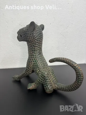 Африканска бронзова скулптура-Benin №6724 , снимка 4 - Антикварни и старинни предмети - 49730072