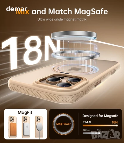 YINLAI калъф за iPhone 16 Pro Max, магнитна стойка с въртене на 360°,бутон за управление на камерата, снимка 6 - Калъфи, кейсове - 50757775