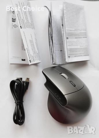 Вертикална мишка Hama EMW-700, безжична, ергономична, 8 бутона, снимка 4 - Клавиатури и мишки - 52477664