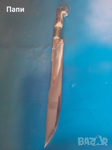 Голям ловен нож 40 см,с дръжка от елен, снимка 3 - Ножове - 38390776