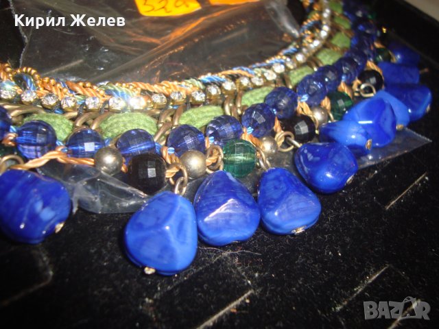 БЕРБЕРСКА ТРАДИЦИОННА ОГЪРЛИЦА с ЛАЗУРИТ КРИСТАЛИ и ЦИРКОН РЪЧНА ИЗРАБОТКА УНИКАЛНО ЕТНО-БИЖУ 12300, снимка 5 - Колиета, медальони, синджири - 30625297