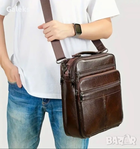 Мъжка голяма, професионално/ежедневно бизнес чанта / Кафява естест. кожа!, снимка 9 - Чанти - 53101821