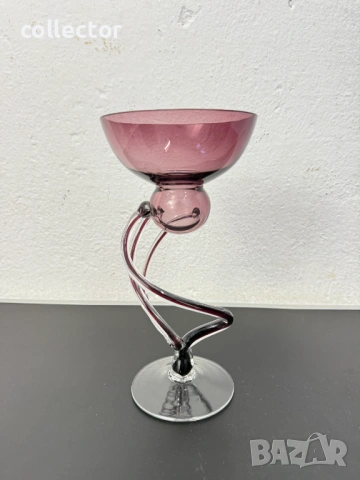 Дизайнерски стъклен свещник / фигура / чаша. №7841, снимка 4 - Антикварни и старинни предмети - 53095092