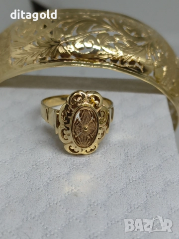 Нов 14К златен пръстен, български модел, 4.95 гр цена 860 лв, снимка 4 - Пръстени - 52721514