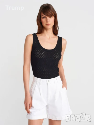 Високо качество Дънкови шорти с двойно плисиране и подгъв - бели, снимка 2 - Дънки - 50816510