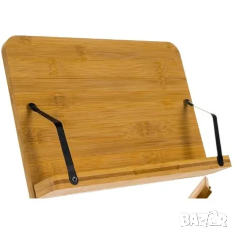 Чисто Нова поставка за книги Malatec, Бамбук/Метал, 21x28 см