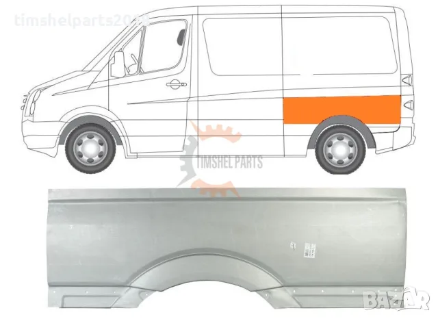 Ремонтен панел ( Средна База ) за Mercedes Sprinter 906 , VW CRAFTER след 2006 год. ЛЯВ