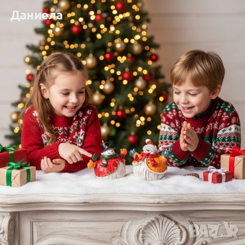 Коледни снежни човечета от полирезин – малка фигурка, идеална коледна украса за всеки дом, снимка 3 - Декорация за дома - 52477755