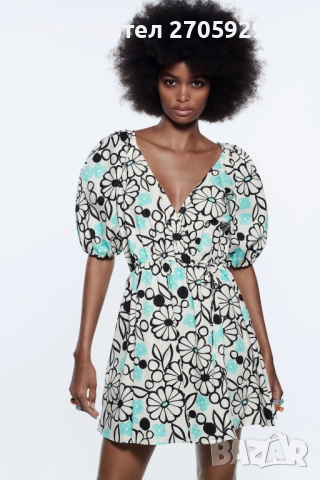Нова флорална рокля Zara, размер М, снимка 2 - Рокли - 51532186