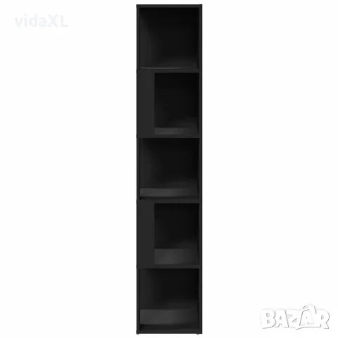 vidaXL Ъглов шкаф, черен, 33x33x164,5 см, инженерно дърво, снимка 4 - Шкафове - 56147846