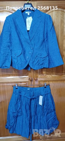 Разкошен Костюм на DANINI-Висококачествен Лен и Оригинален Дизайн!НОВ с Етикет!!, снимка 3 - Костюми - 44183515