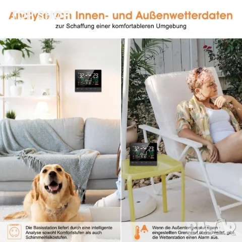 Безжична метеорологична станция Uzoli EM3403 с външен сензор, снимка 4 - Пана - 49106137