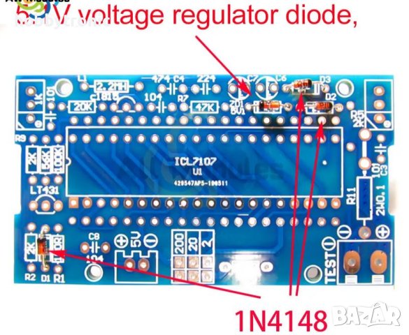 Волтметър кит за сглобяване 7107 LED, снимка 10 - Друга електроника - 42681078