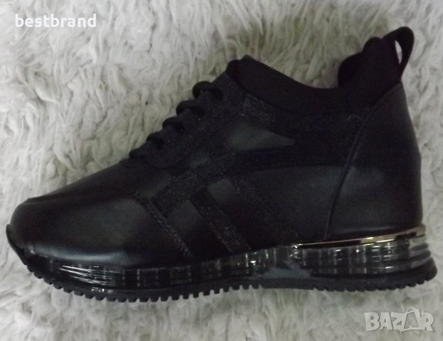 Обувки, скрита платформа, черни, код 531/ББ1/45, снимка 3 - Дамски ежедневни обувки - 39456725