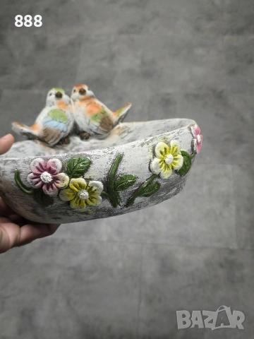 декорация циментова с птички, снимка 4 - Градински мебели, декорация  - 53293912
