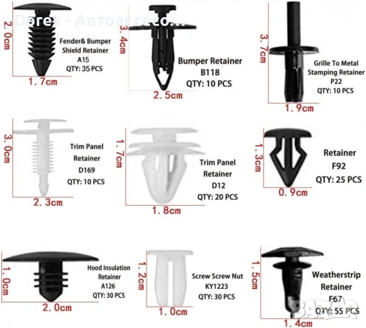 Комплект 421 авто клипсове + инструмент за демонтаж, снимка 4 - Аксесоари и консумативи - 53897827