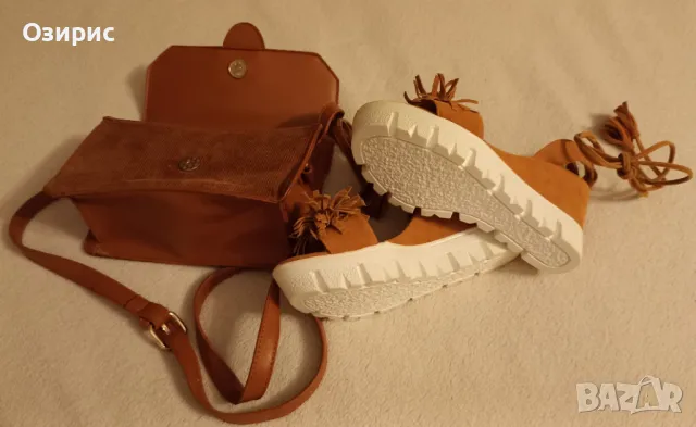 Комплект: чантичка и чисто нови сандали на платформа - ИЗГОДНО!, снимка 5 - Сандали - 48465941