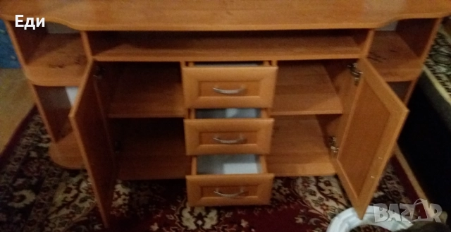 Нова холна секция за ТВ. Руско производство, плътно ПДЧ 16мм, Череша., снимка 7 - Секции и витрини - 52940972