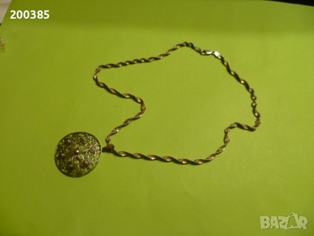 Старинно сребърно колие, снимка 3 - Колиета, медальони, синджири - 42025446