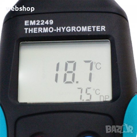 Термометър и влагомер EM2249 безконтактен/лазерен -20°C до 60°C, снимка 4 - Измервателни инструменти - 38556636