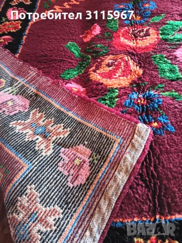 Вълнен китеник Маковете, снимка 5 - Покривки за легло - 52367990
