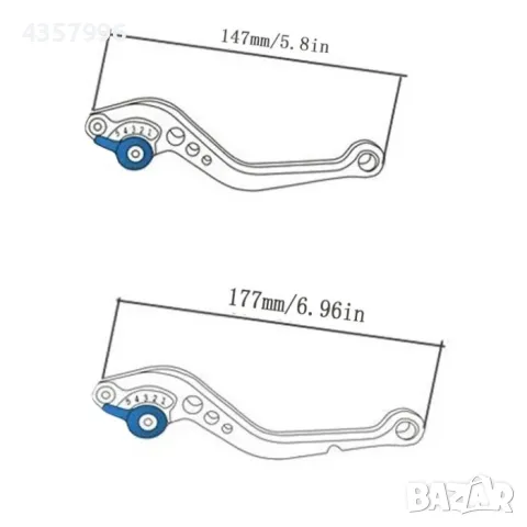 Ръчки за спирачка РА569, Различни цветове, 2бр. в к-т, снимка 2 - Аксесоари и консумативи - 49048622