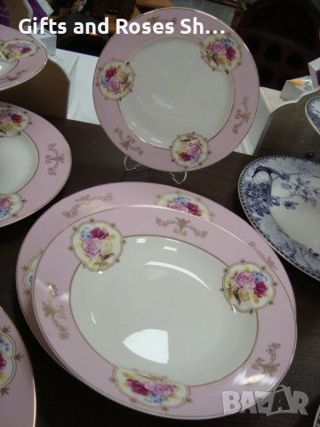 Порцеланов сервиз за хранене с розички - 18 части