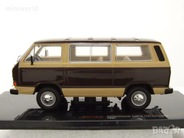 Volkswagen T3 Caravelle Bus 1981 - мащаб 1:43 на IXO моделът е нов в PVC дисплей-кейс VW Transporter, снимка 3 - Колекции - 42495886