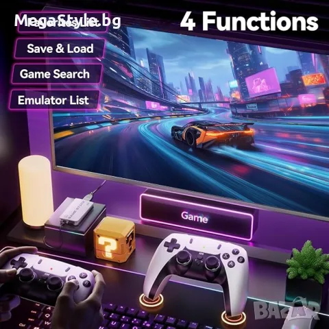  Ретро игрова конзола 4K HDMI с над 40 000 игри, 23 емулатора, plug-and-play, два 2.4 GHz безжични к, снимка 4 - Други игри и конзоли - 56072315