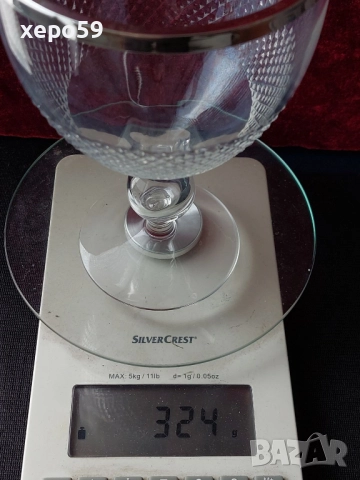 Стари кристални чаши със сребърен обков/ за десерти,сладолед и др.вместимост 500 мл.сребро 925, снимка 11 - Чаши - 52432175