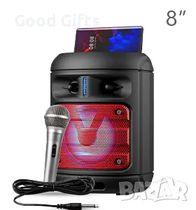 Преносима Безжична Караоке Тонколона KTS-2051 с Микрофон и LED Светлини