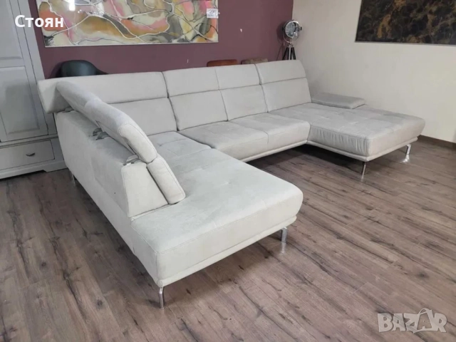 ПРОМОЦИЯ!!! Бежов П - образен ъглов диван ZE-EM20021, снимка 4 - Дивани и мека мебел - 52838362