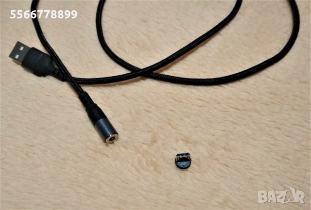 Чисто нов магнитен кабел 1м. + 1бр. конектор micro usb, снимка 3 - USB кабели - 32071419