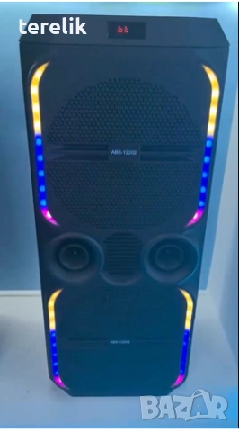 🔊 ABS-12202 – 12”×2 Xbass 200W 6000mah-50лв Професионална караоке тонколона, Bluetooth, 2 микрофонa, снимка 9 - Тонколони - 51831287