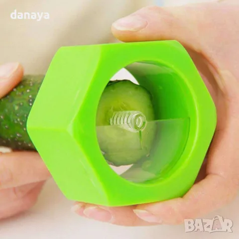 616 Ренде острилка за краставица резачка прибор за спирали декориране на салати, снимка 3 - Аксесоари за кухня - 48136586