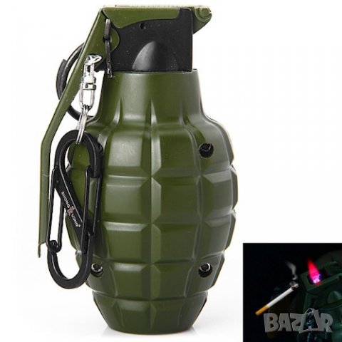 Запалка - граната. С ключодържател. Голям размер, ветроустойчива, червен пламък, снимка 6 - Запалки - 35599240