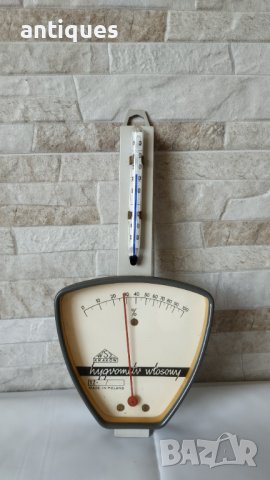 Стар метален уред - термометър и хигрометър - WSZ KRAKOW - Made in Poland, снимка 1 - Антикварни и старинни предмети - 37002551