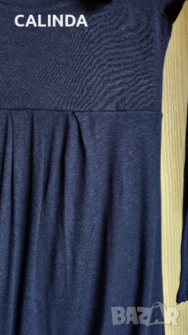 Плетена синя рокля с качулка, снимка 4 - Рокли - 42388469