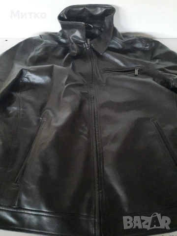 Ново черно мъжко кожено яке на LC WAIKIKI размер 2XL, снимка 2 - Якета - 53078508