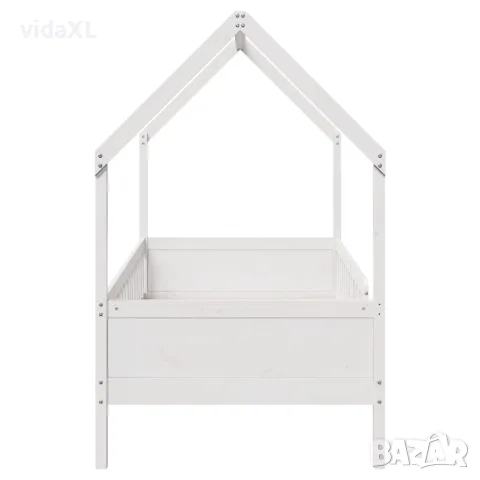 vidaXL Рамка за детско легло къща, бяла, 90x200 см, борово дърво масив, снимка 5 - Спални и легла - 56148212